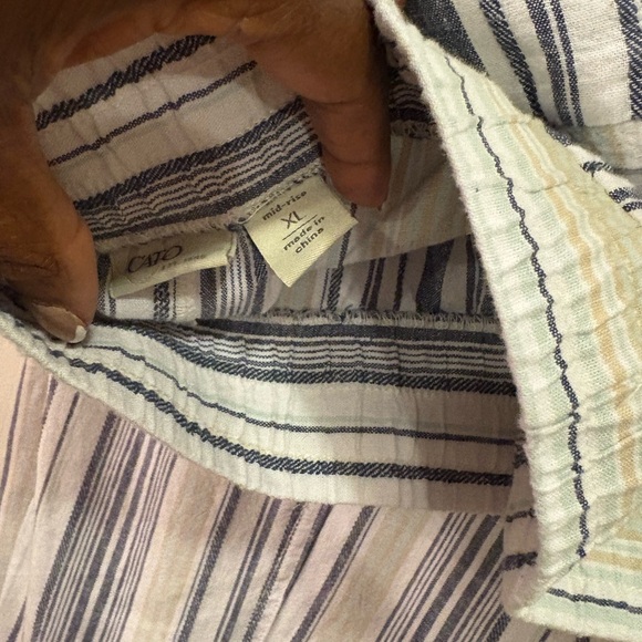 Cato Navy and Cream Striped Pants - Picture 2 of 3